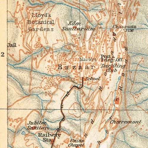 Darjeeling  1914  INDIA  ANTIQUE ORIGINAL  MAP  HIMALAYA Panorama Hindustan - Picture 5 of 6