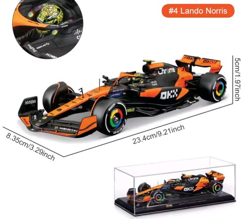 F1 1:24 Scale 2024 Lando Norris McLaren MCL38 Diecast Car Driver & Case Model - Picture 12 of 20