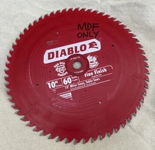 Diablo D1060X 10" x 60-Tooth Fine Finish Circular Saw Blade Hi-ATB 5/8" Arbor