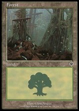Basic Lands 10 MTG Forest (350), Moderate Play, English Invasion