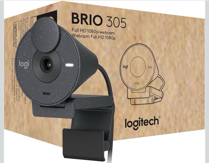 Logitech Brio 305 Full HD 1080P Webcam with Privacy Shutter,  Noise Reduction