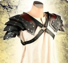 Leather Pauldrons Armor Warwolf Costume LARP Cosplay SCA Renaissance Halloween