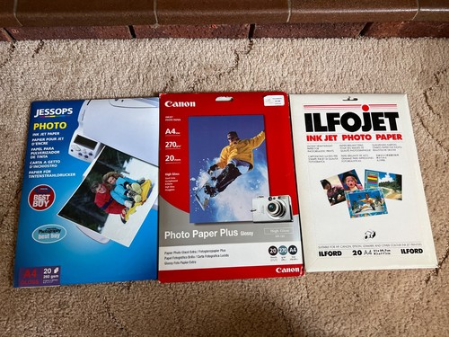 Bundle of 3 x A4 Glossy Inkjet Photo Paper Canon Jessops Ilfojet Heavyweight - 第 5/8 張圖片