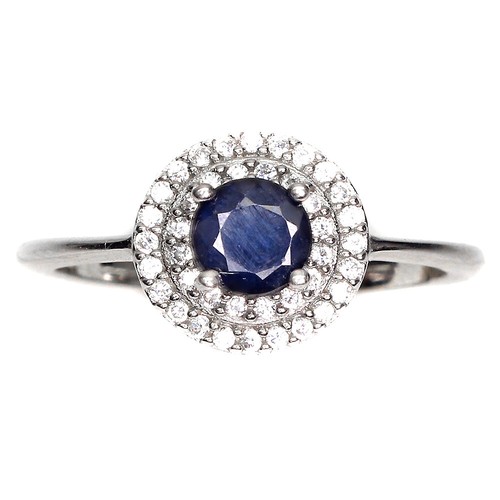 5mm Simulated Blue Sapphire Ring in 925 Sterling Silver Diffused Size 7 - Picture 1 of 10