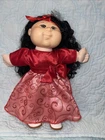 2018 cabbage patch kid Asian girl, black silk wavy curly hair, brown eyes
