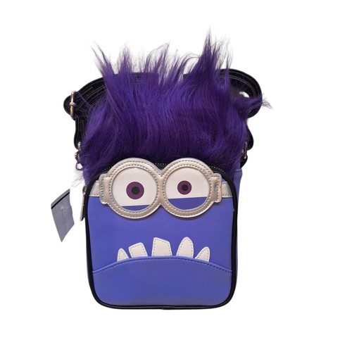 Universal Studios Despicable Me Evil Purple Minion Loungefly Crossbody Purse NEW - Picture 9 of 9