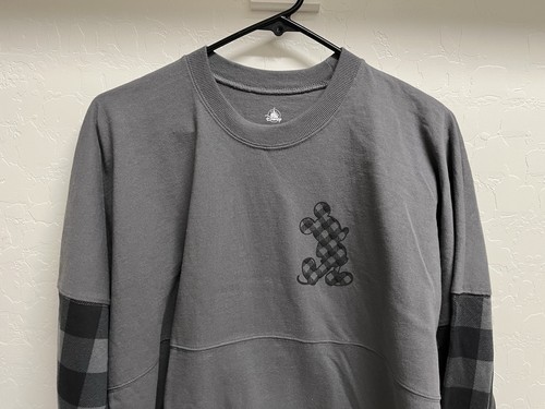 Disneyland Mickey Mouse Spirit Jersey Adult Medium Dark Gray Plaid Checkered NWT - Picture 2 of 14