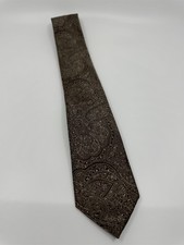 Van Heusen Mens Tie Brown Paisley Pattern 100 Polyester NWOT