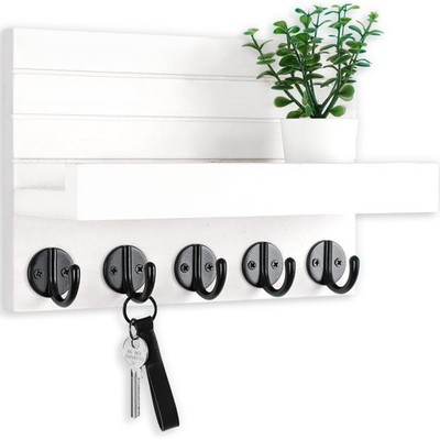 Key Holder for Wall, Decorative Key and Mail Holder with Shelf Has Large Key ...