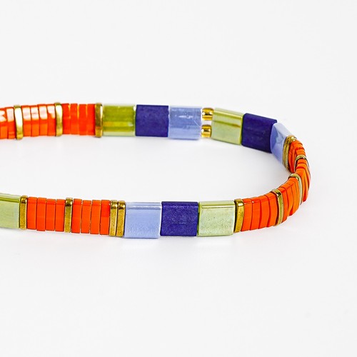 Tile Tila Bracelet,Stackable Glass Bead Bracelets,Summer Jewelry-SUMMER BEACH - Picture 17 of 42