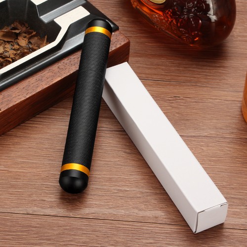 Caja humidor de tubo de cigarros de acero inoxidable dorado para 1 soporte de viaje para cigarros 21 mm - Imagen 5 de 6