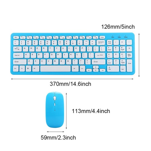 Wireless Mouse Keyboard Set Office Gaming For Notebook Computer 3‑Speed Micr SAL - Afbeelding 6 van 20