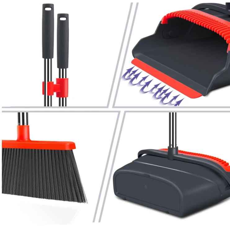 Set escoba y recogedor grande con mango largo, ideal hogar, garaje y oficina. Co Foto 4 de 4