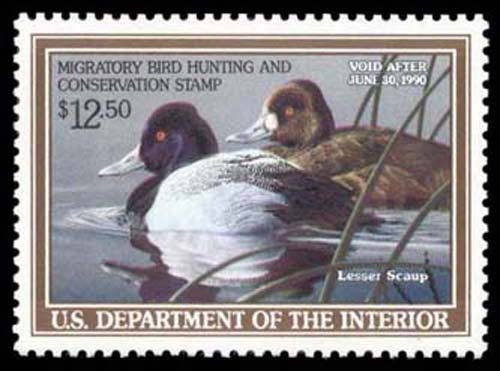 RW56 — 1989 Lesser scaup, XF-Superb 95, PSE Certificate - Picture 1 of 2