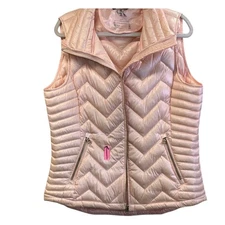 Calvin Kevin Womens L Soft Pink Vest Fill 90% Premium Down Full Zipper Pockets  