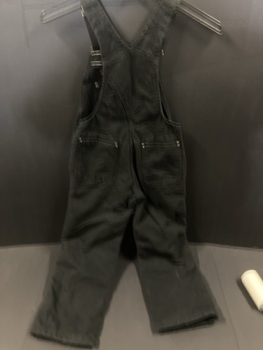 Carhartt Bib Overall Youth Boys (Medium) YYR02 BLK Duck Quilt Lined Double Knee - Picture 8 of 13