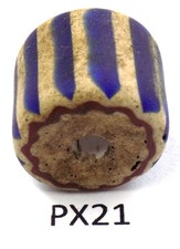 Authentic Original Antique Venetian Chevron Trade Bead African PX21 Bg 44