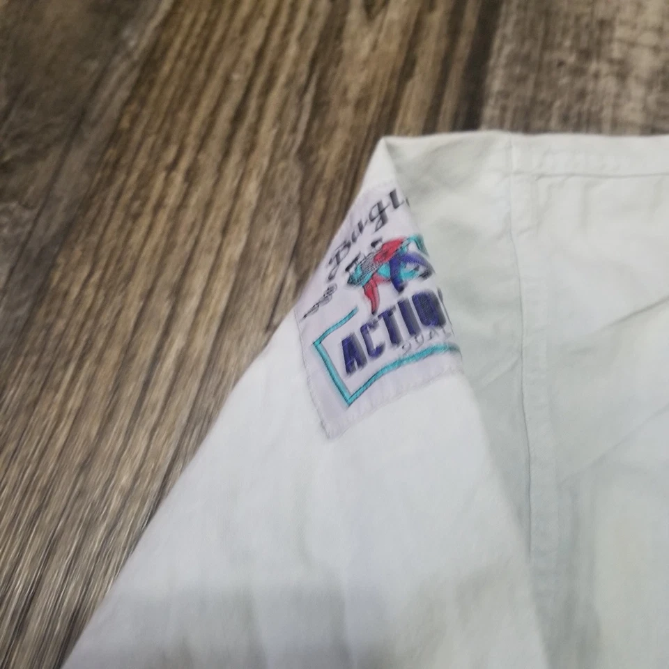 Camisa De Colección Años 90 Bugle Boy Para Hombres Azul Desteñida Bolsillo Abotonada Pequeña Foto 4 de 4