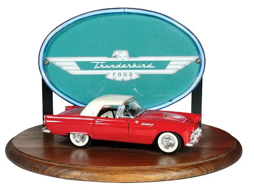 🚗 Vintage Ford Thunderbird Neon Dealer Counter Automotive Sign w/ 1955 TBird 🚗