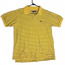 Chaps Men's Large Yellow Striped shirt polo by Ralph Lauren