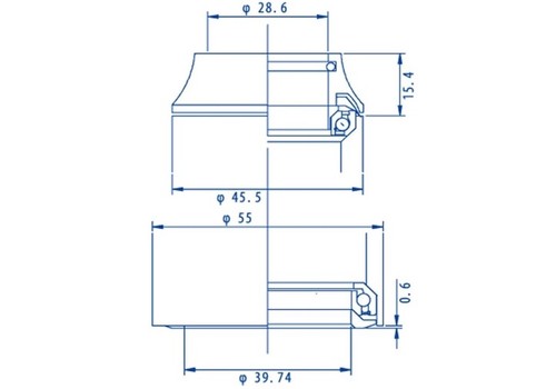 Tange Seiki Technoglide IS245 1-1/8"-1,5" abgedichtetes Lager integrierter Steuersatz - Bild 5 von 5