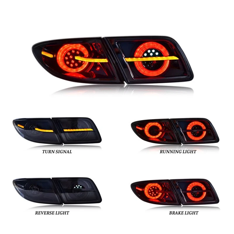 1 Pair LED Tail Light For Mazda 6 Sedan 2003-2008 Sequential Rear Brake Lamp - Image 2 of 4
