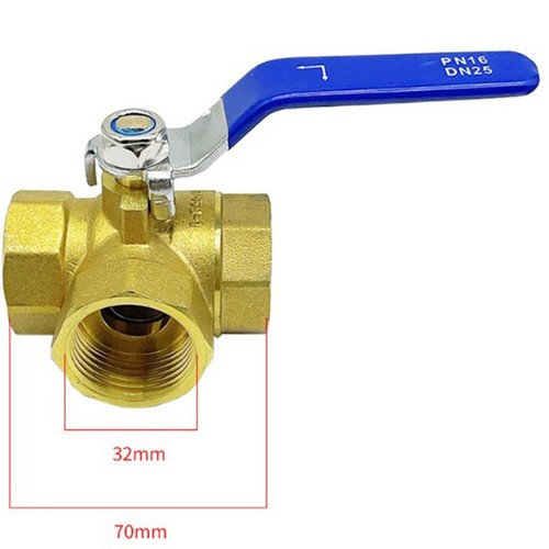 Robust 3 Way Brass Ball Valve for Use in For Water Oil and Gas Environments