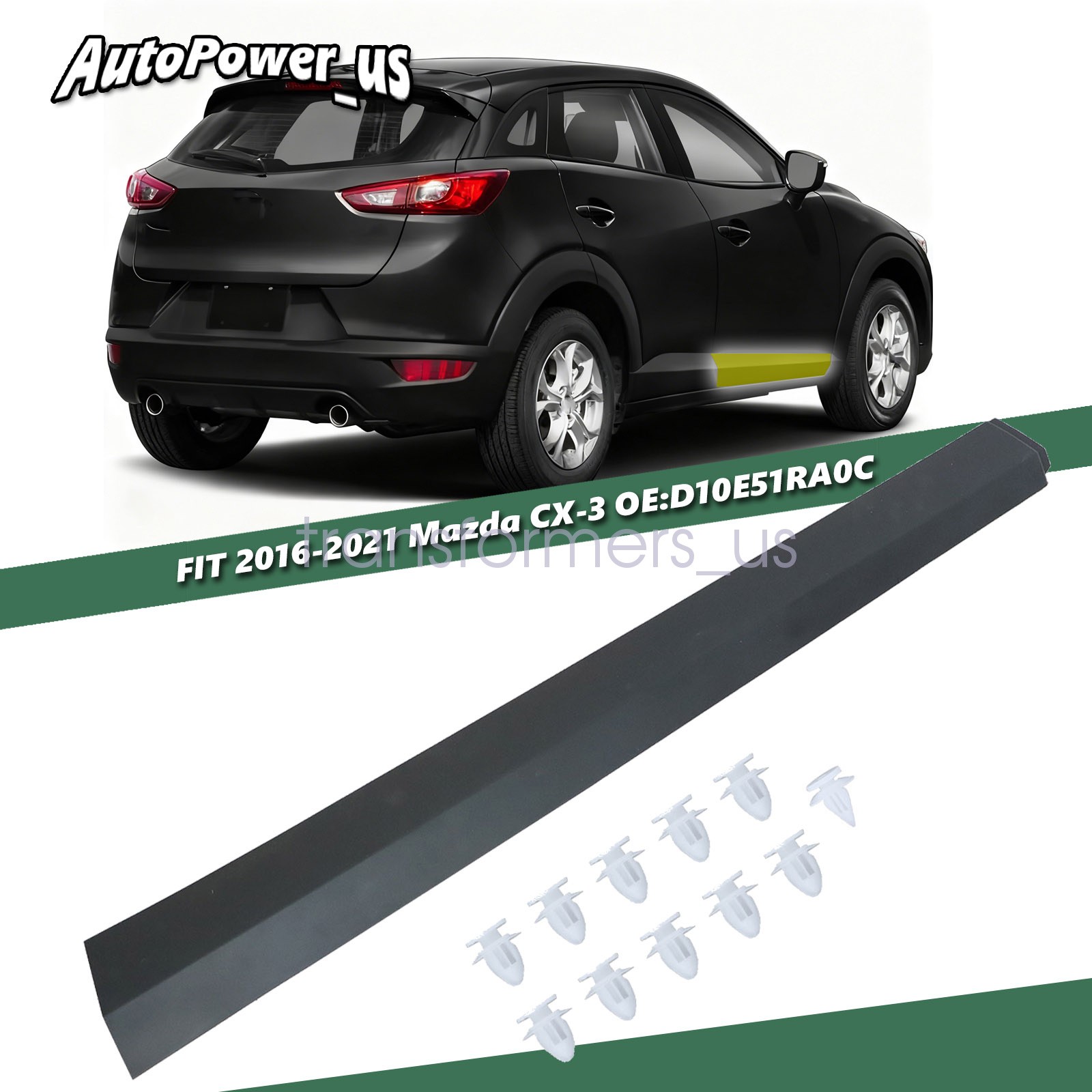 Front Passenger Door Lower Molding Trim D10E-51-RA0C For Mazda CX-3 2016-2021