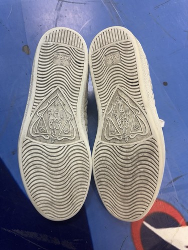 Zapatillas Gucci Ace Acolchadas G Rombo Cuero Blanco/Verde 7 GG 8 Hombres - Imagen 6 de 9