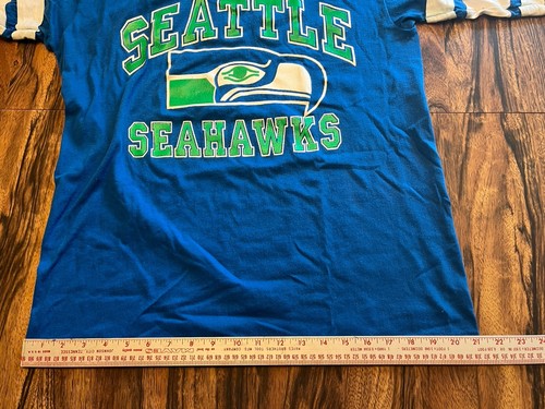 Vtg SEATTLE SEAHAWKS SHIRT by Logo 7 Sz L NFL Jersey READ - Picture 7 of 14