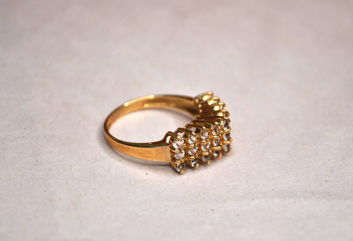 10 Karat Gelbgold Vintage Ring weißer Stein Cocktail Größe 7 2,68 Gramm - Bild 15 von 15