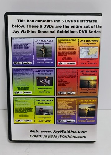 JAY WATKINS FISHING SMART ENTIRE 6 DVD SET OF THE SEASONAL GUIDELINES SERIES - Picture 2 of 5