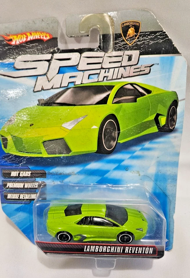 HOTWHEELS - SPEED MACHINES - LAMBORGHINI REVENTON (ЯРКО-ЗЕЛЕНЫЙ) - ЛИТАЯ - Изображение 4 из 4