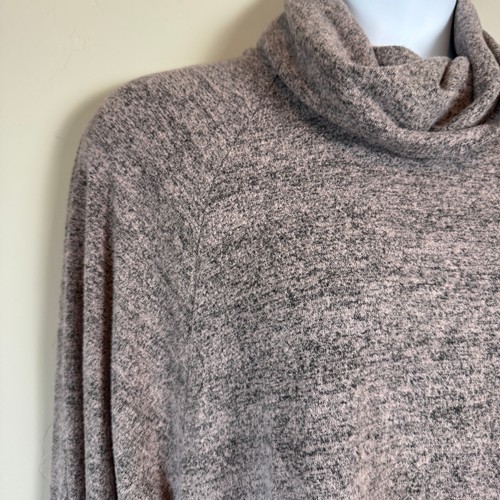 EUC Lucky Brand 2X Wasserfallausschnitt Dolman Pullover rosa grau meliert Strick kuschelig lässig - Bild 5 von 11