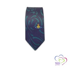 Vivienne Westwood Slim Necktie W00CB slim K411 DARK BLUE VIVIENNE WESTWOOD
