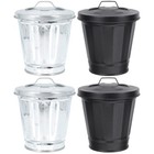 Set of 2 Office Trash Can Kitchen Small Cans for Bedrooms Desktop