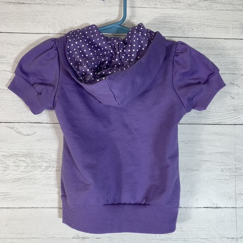 HELLO KITTY by Sanrioco Purple Sequined Short Sleeve Zip Up Hoodie Size 4T - Picture 2 of 5