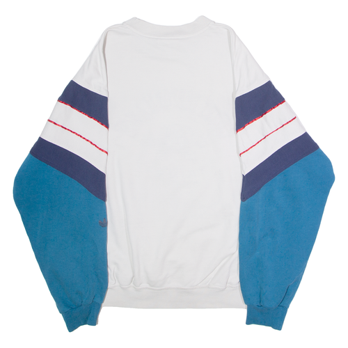 Sudadera De Colección ADIDAS ORIGINALS Court Performance Para Hombre Blanca Cuello Redondo Años 90 L - Imagen 3 de 6
