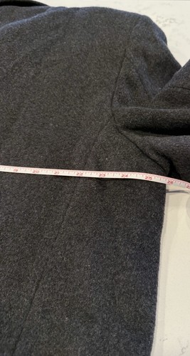 Silver Cloud Full Length Top Coat Wool Cashmere Blend Charcoal Gray Mens 46R - Picture 13 of 15