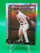 2025 Topps Chrome Thomas Saggese #87 Sepia Cardinals RC