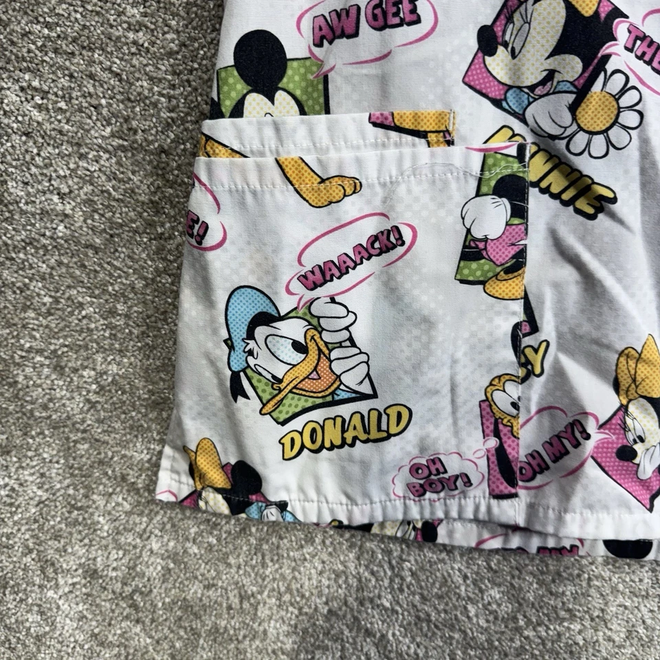 Blusa Médica Disney Vintage Mickey Mouse Mediana Blanca Rosa Foto 4 de 4