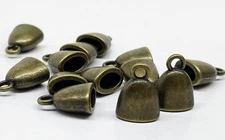 Antique Brass Cord Ends - Hammered Texture Crimp Caps for Jewelry Making