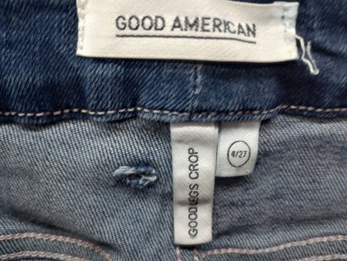 Good American Jeans Womens Size 4/27 Blue Dark GoodLegs Crop Skinny Stretch - Picture 9 of 12