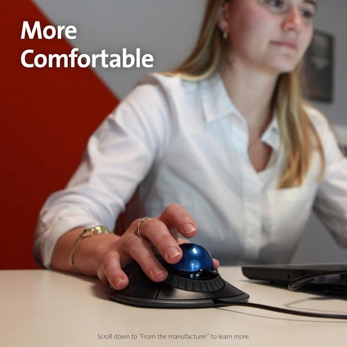 Kensington Orbit TrackBall, Kabelgebundene ergonomische TrackBall-Maus mit Scrol - Afbeelding 6 van 10
