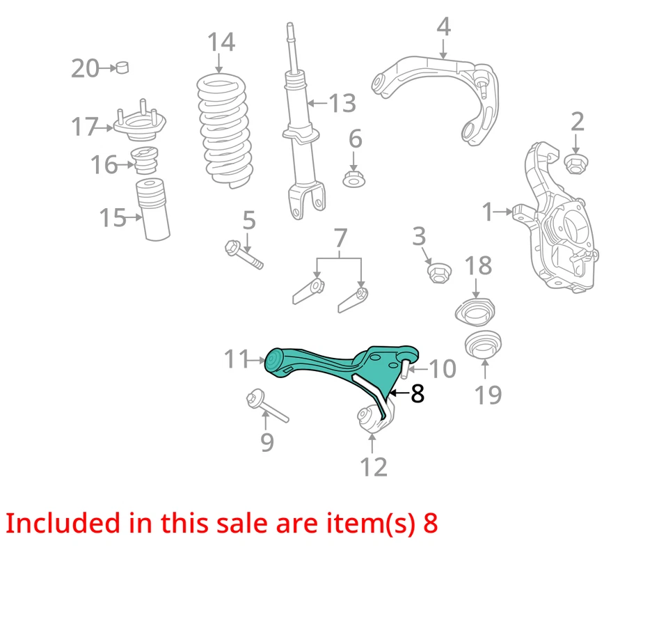 Dodge Dakota 2005-2011 pasajero brazo de control inferior delantero fabricante original NO3UT Foto 2 de 3