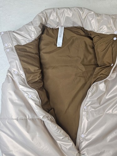 NEW Fabletics Oversized Puffer Vest Natural Blush Bronzed Brown Pearlescent M - Picture 6 of 13