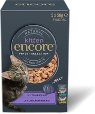 Encore Natural Wet Kitten Food, Multipack Chicken and Tuna in Jelly 50g Pouch 121.20 per kilo