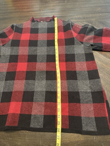 Maglione grande Anne Klein nero e rosso a quadri - Foto 5 di 6