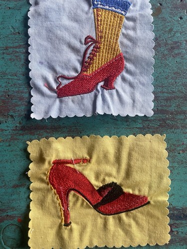 Embroidered Shoe Patches Lot Of 6 Colorful Cotton Basically 3”x4” Free Shipping - Picture 4 of 5