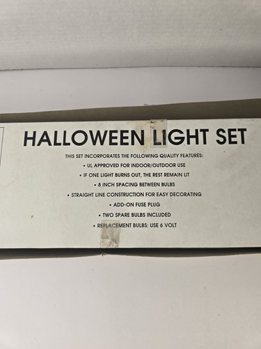 Vintage Halloween Blow Mold Pumpkin String Lights Set of 20 Decorative 1994 - Picture 7 of 19